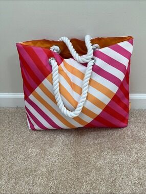 Clinique Striped Beach Bag